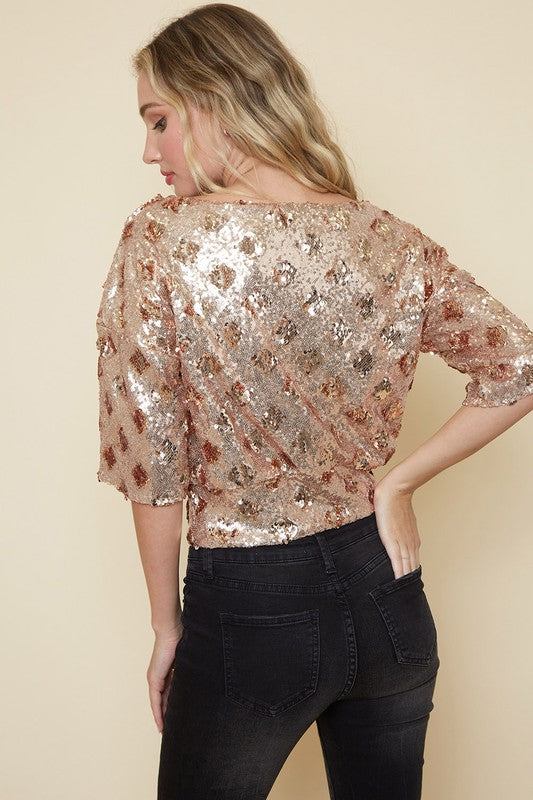BUBBLY Sequin DropShoulder Top