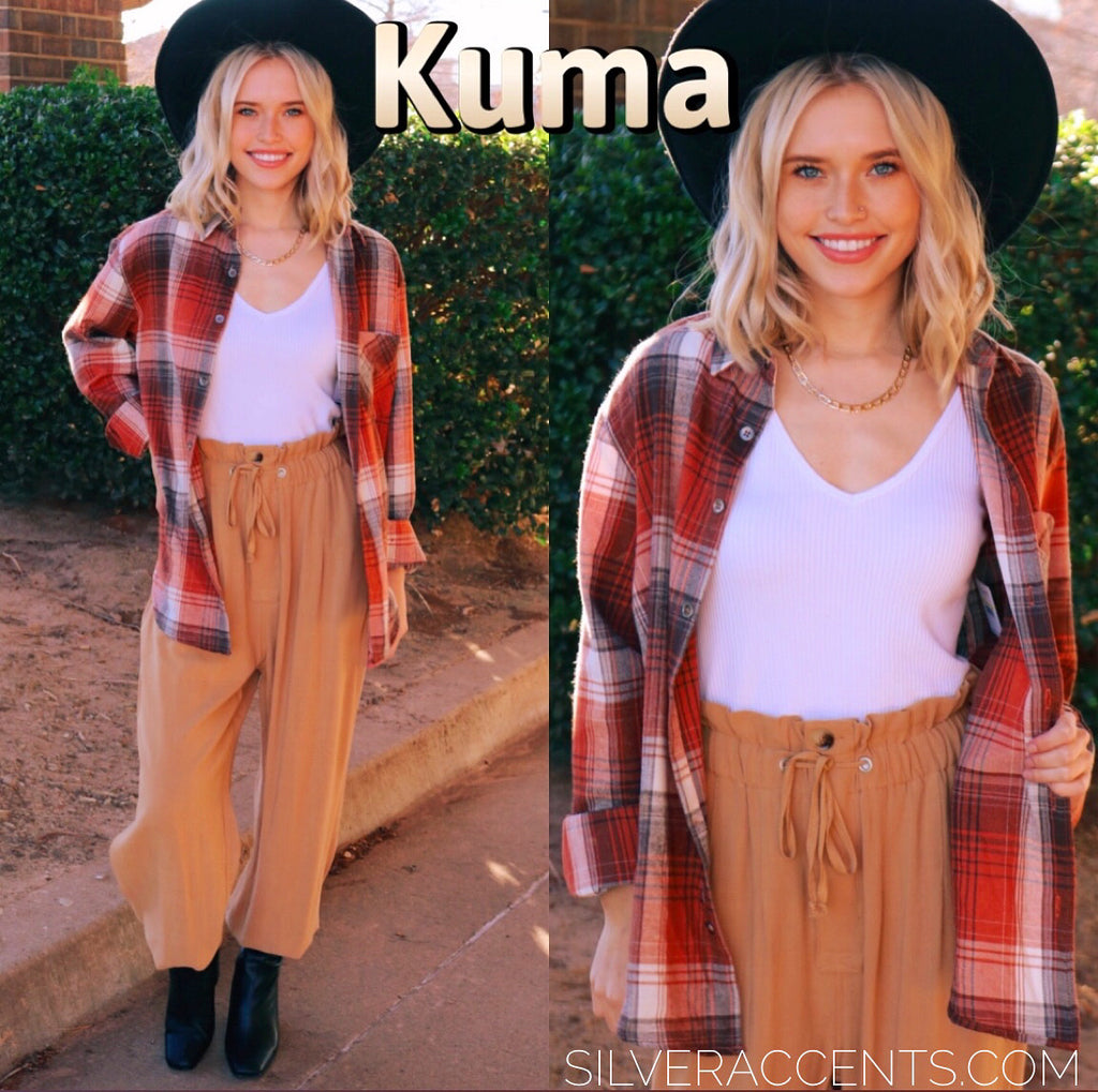 KUMA Classic Plaid ButtonDown Woven Top