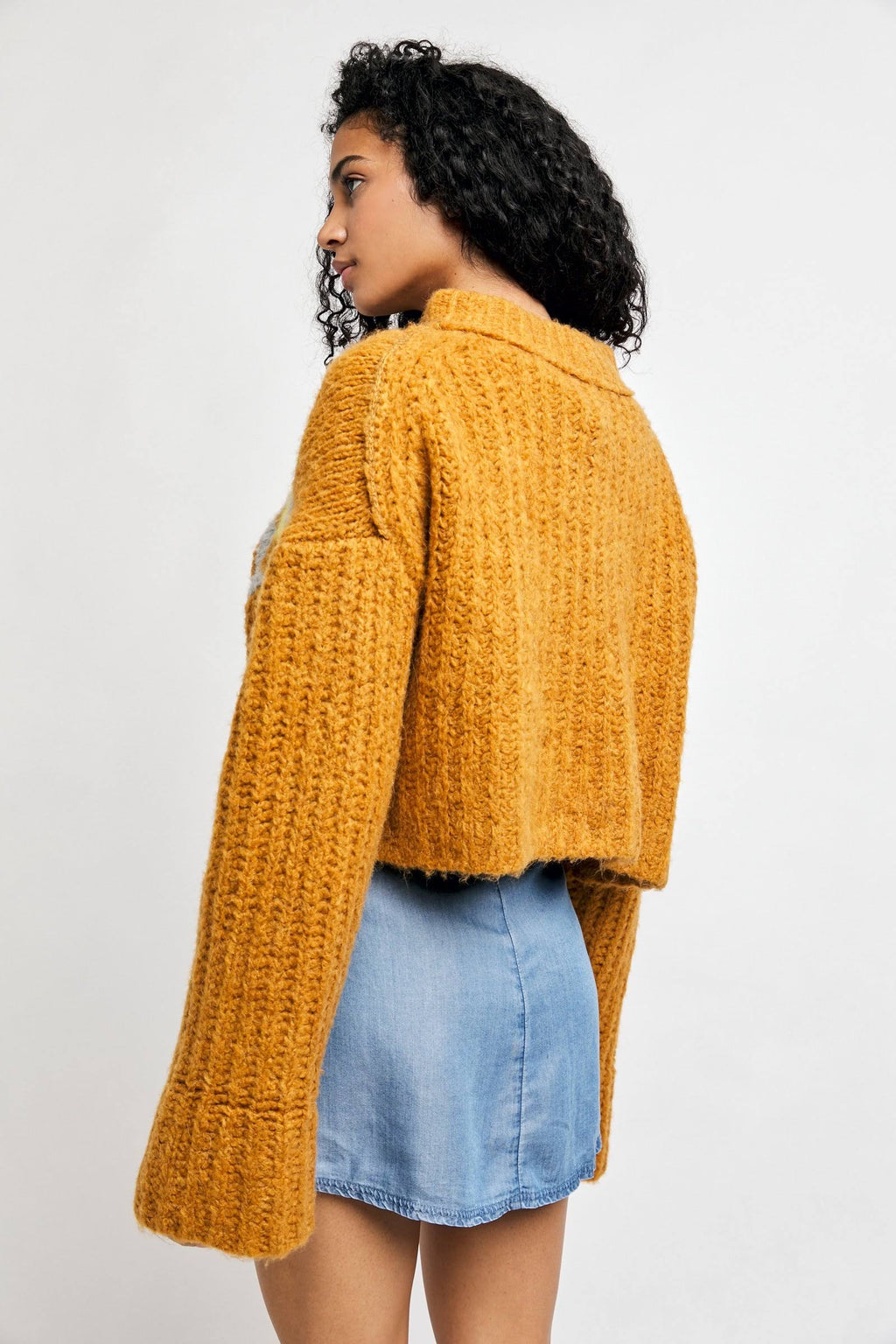 FREEPEOPLE Fair Isle ALPINE Highneck Widesleeve Pullover Top