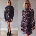 *BOBI BLACK Floral OLSEN Smock Neck Dress