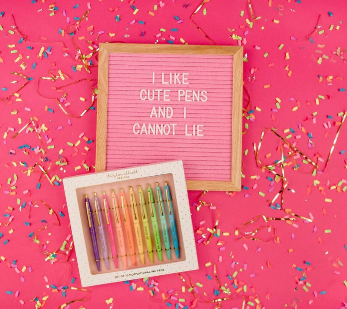 TAYLOR ELLIOTT 10pc Motivational Boxed Pen Set