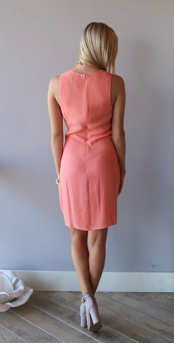 BOBI BLACK Coral BELIZE Crepe WrapHem Dress