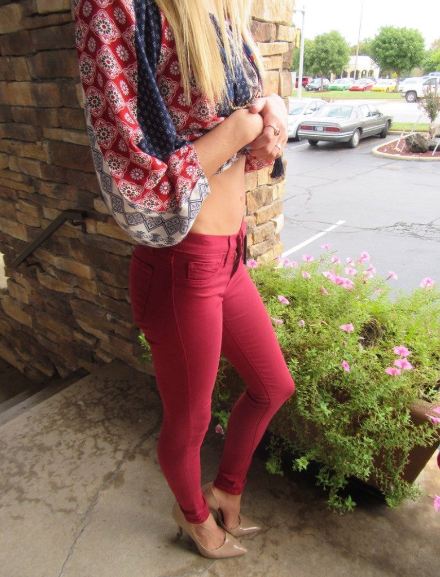 *FLYING MONKEY Stretch CHERRY Skinny Jeans