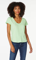 BOBI V-Neck EATON FrayHem SlubJersey Top