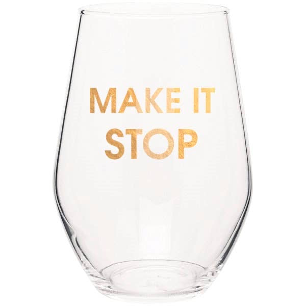 CG Graphic Foil Logo Stemless Wine Glass