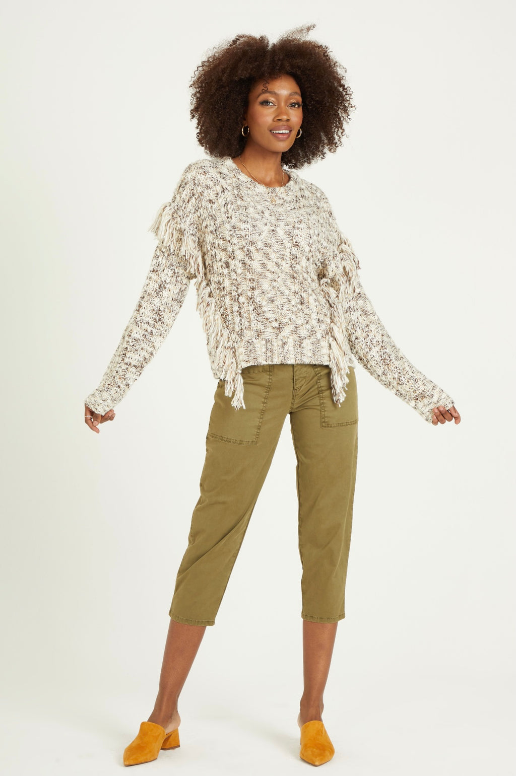 DEAR JOHN Fringe KYNLEE CrewNeck Sweater