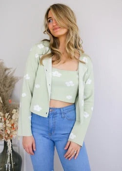 BISHOP Floral Knit Crop Tank