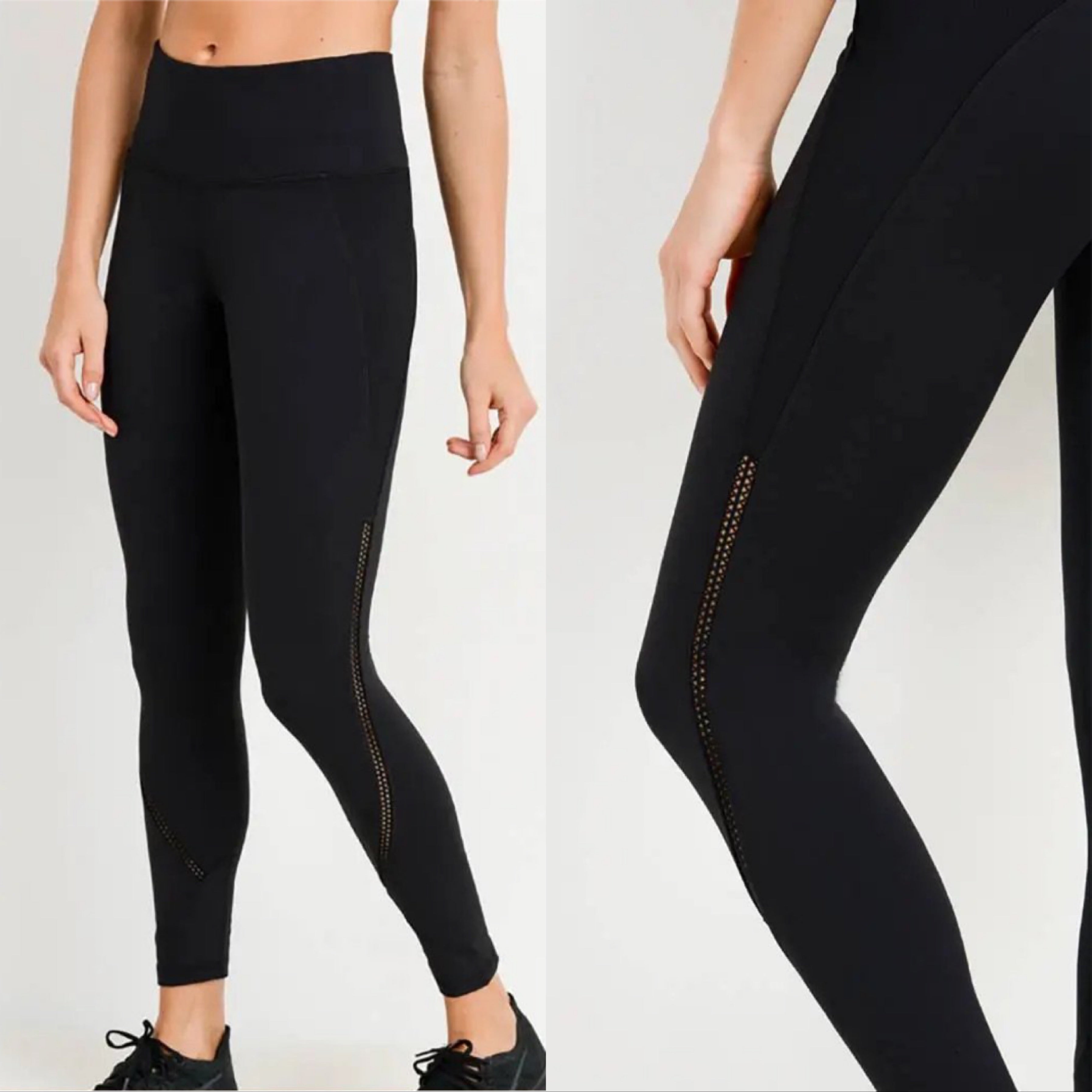 MONO B Black PIXIE ZigZag WrapAround High Waisted Leggings