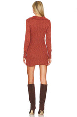 FREE PEOPLE CableKnit MONT BLANC Zip Front Mini Dress