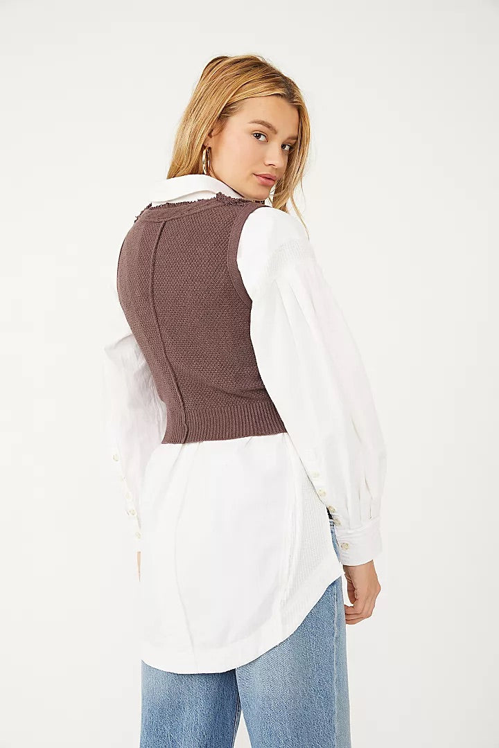 FREE PEOPLE CableKnit DENSON Sweater Vest