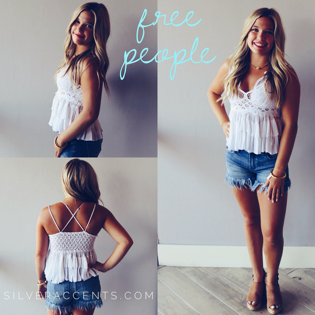 Flowy Tiered Cami Top in White