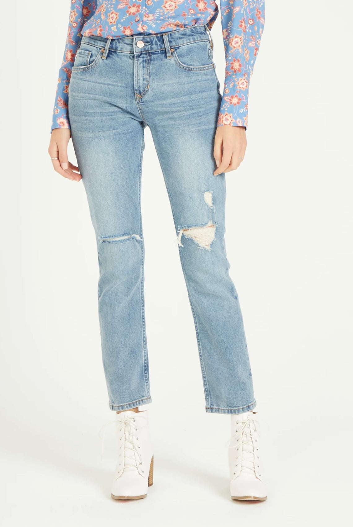 DEAR JOHN  Cuffed BLAIRE HiRise FrayHem Jeans