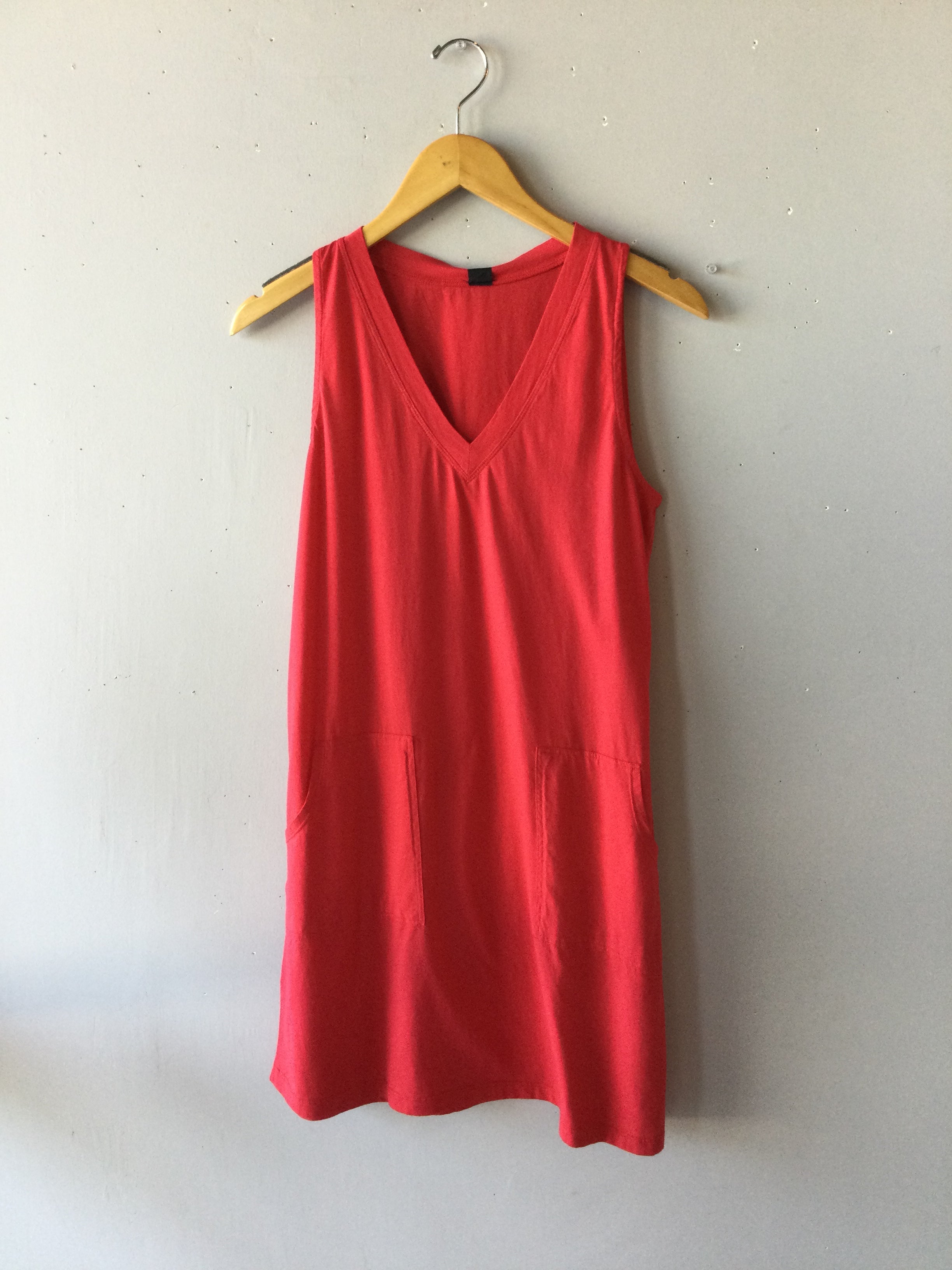 BOBI V Neck TONES Light Weight Jersey Dress