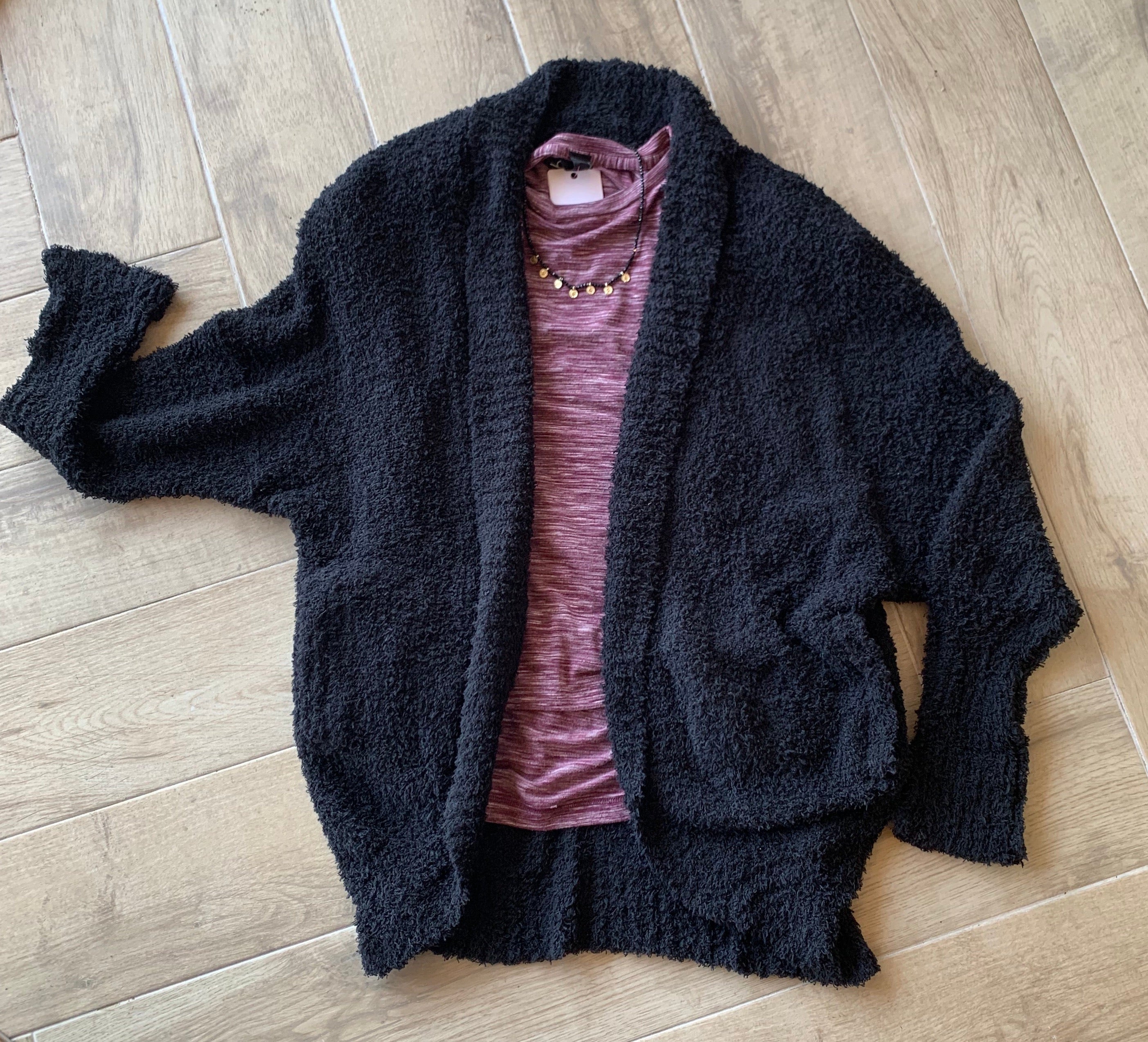 RAMPAGE Fuzzy Cocoon Cardigan Sweater