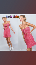 EARLY LIGHT StarPrint Strapless TieFront Dress