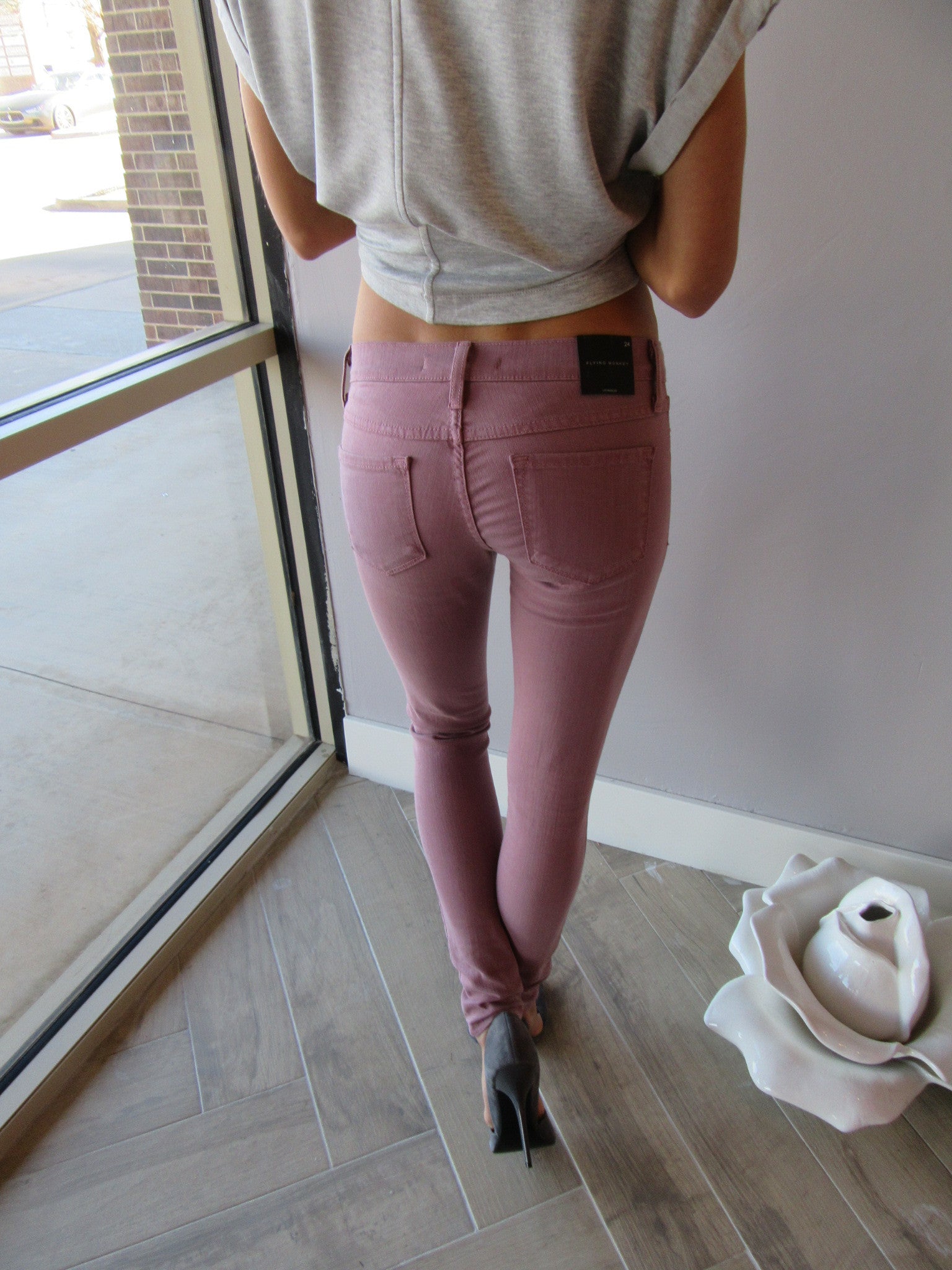 FLYING MONKEY Stretch POISON BERRY Colored Skinny Jeans