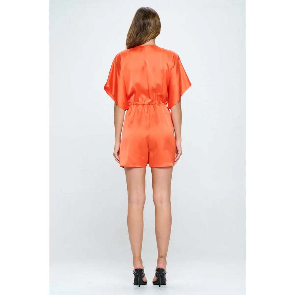 STRIVE Satin Kimono Tie Romper