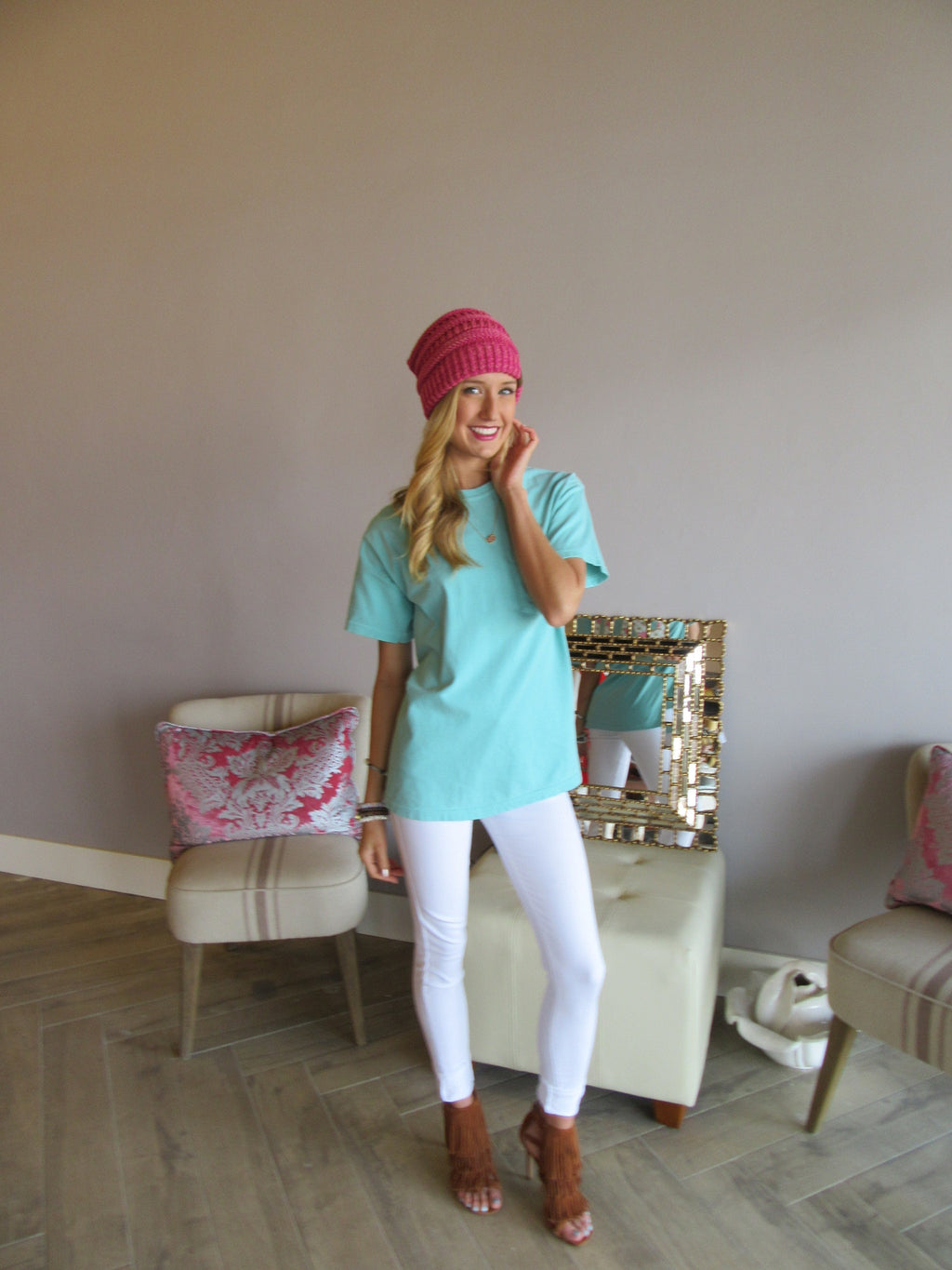 Floral OK Roots Comfort Colors Tee Top