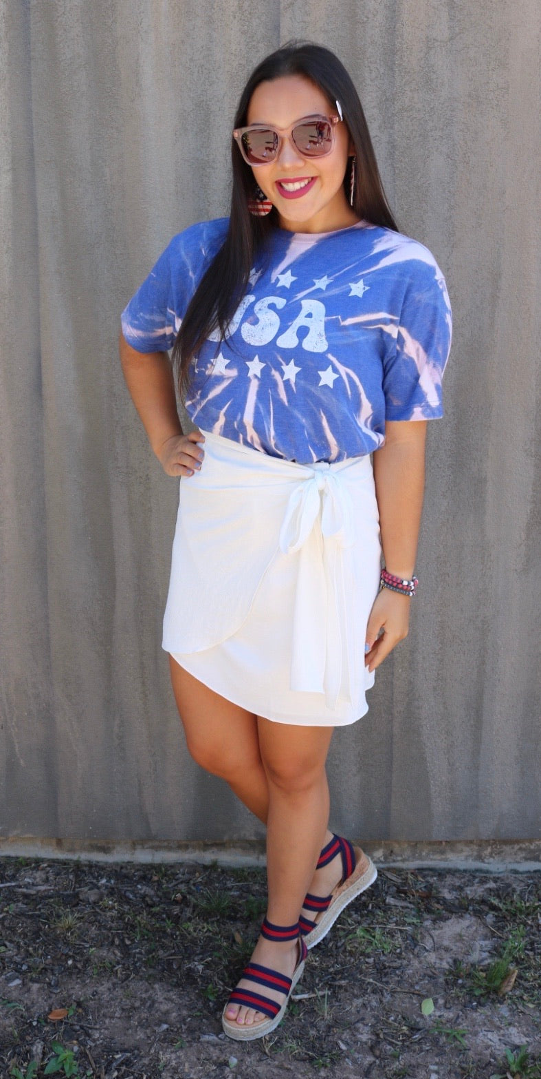 MH Patriotic Tie Dye Crop Tee