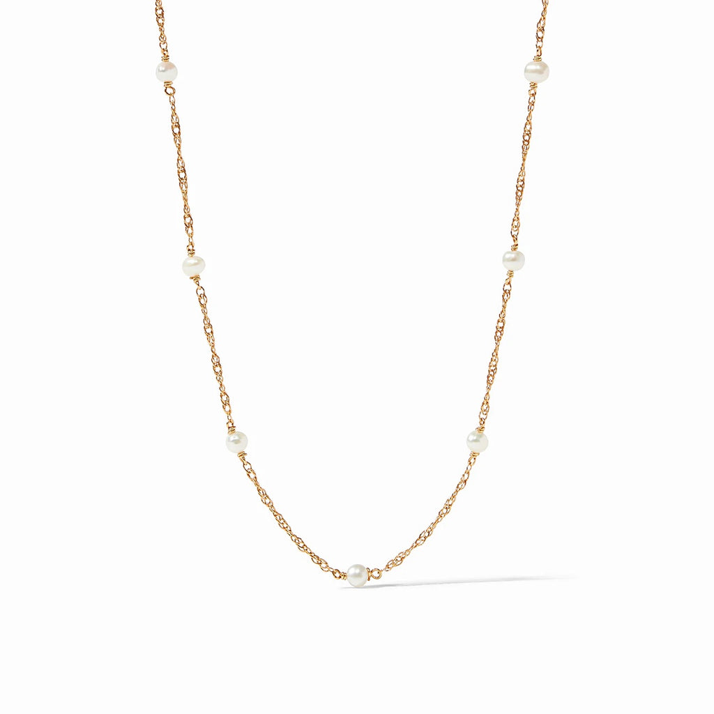 JULIE VOS CHARLOTTE Pearl Delicate Station Necklace