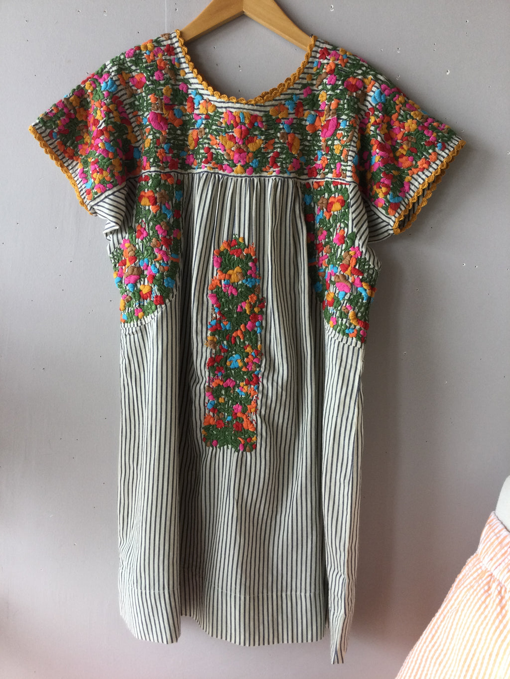 SISTER MARY (Ivy Jane) Stripe MARYLOU Embroidered Floral Dress