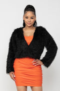 SPENCER Crop Faux Fur Jacket
