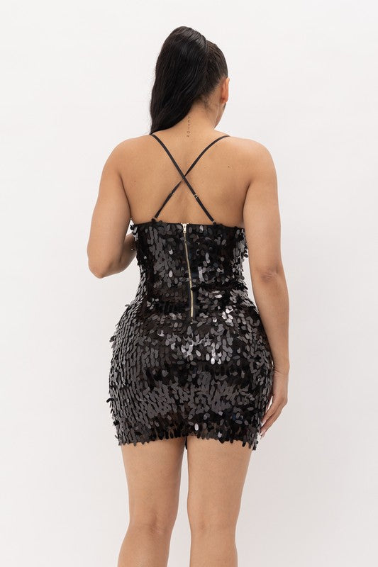 FOCUS Paillette Sequin Mini Dress