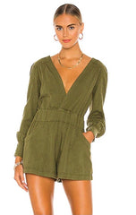 FREE PEOPLE Woven BESIDE YOU Shortall Romper