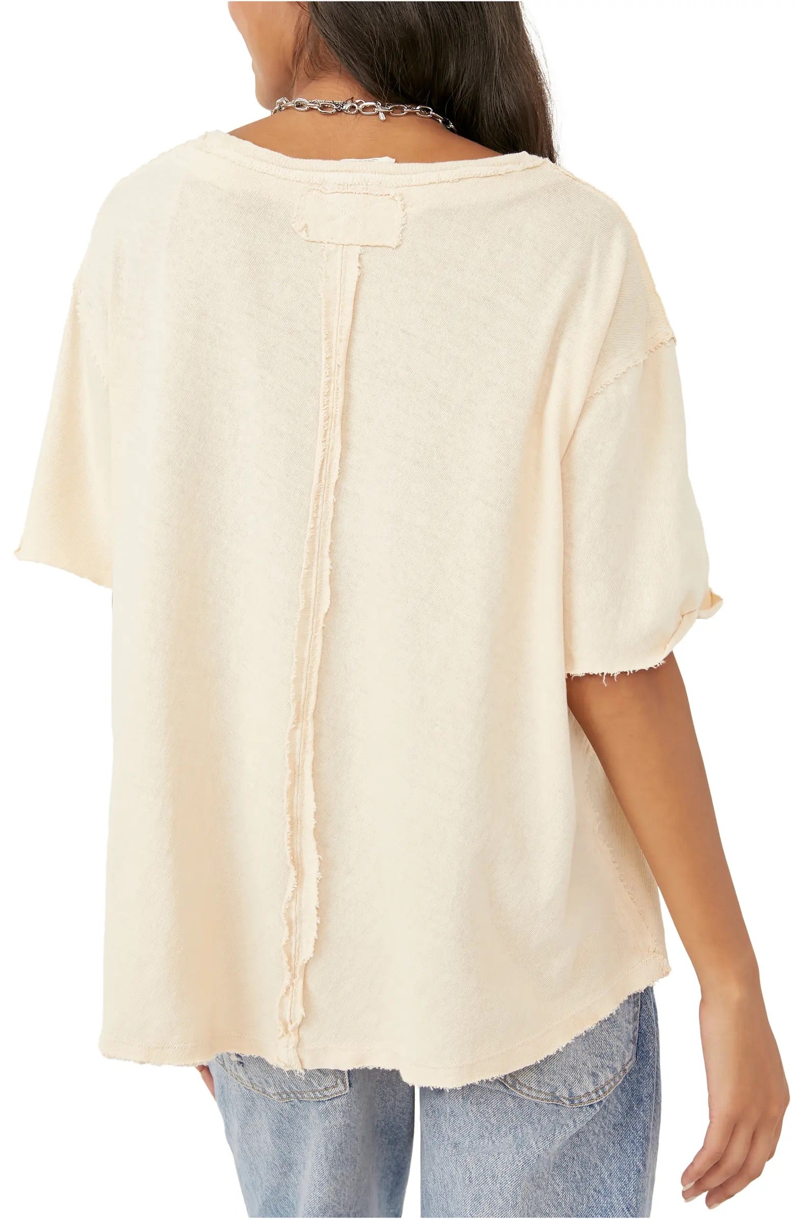 FREE PEOPLE Short Sleeve CARE Pocket Tee