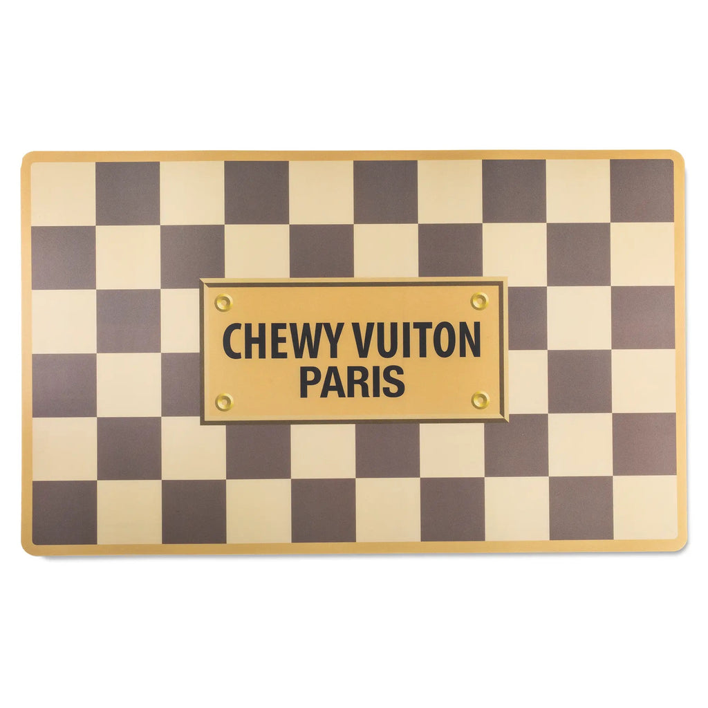 HDD Logo CHEWY VUITON Dog PlaceMat – Silver Accents