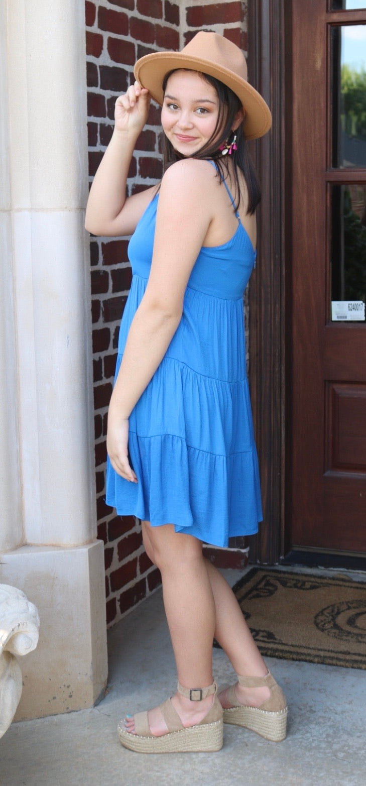 PROSPERITY Tiered CamiStrap Flare Midi Dress