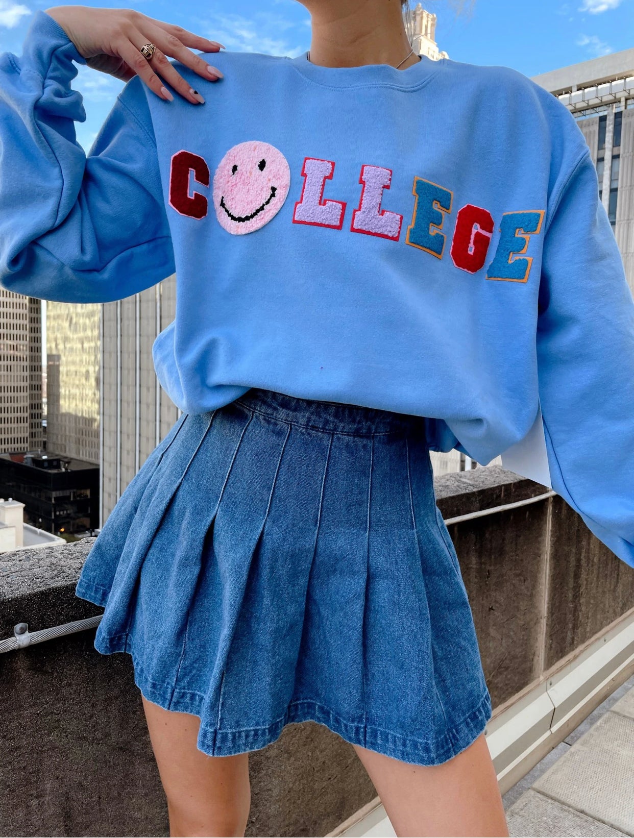 COLLEGE Forever Crew Sweatshirt Top