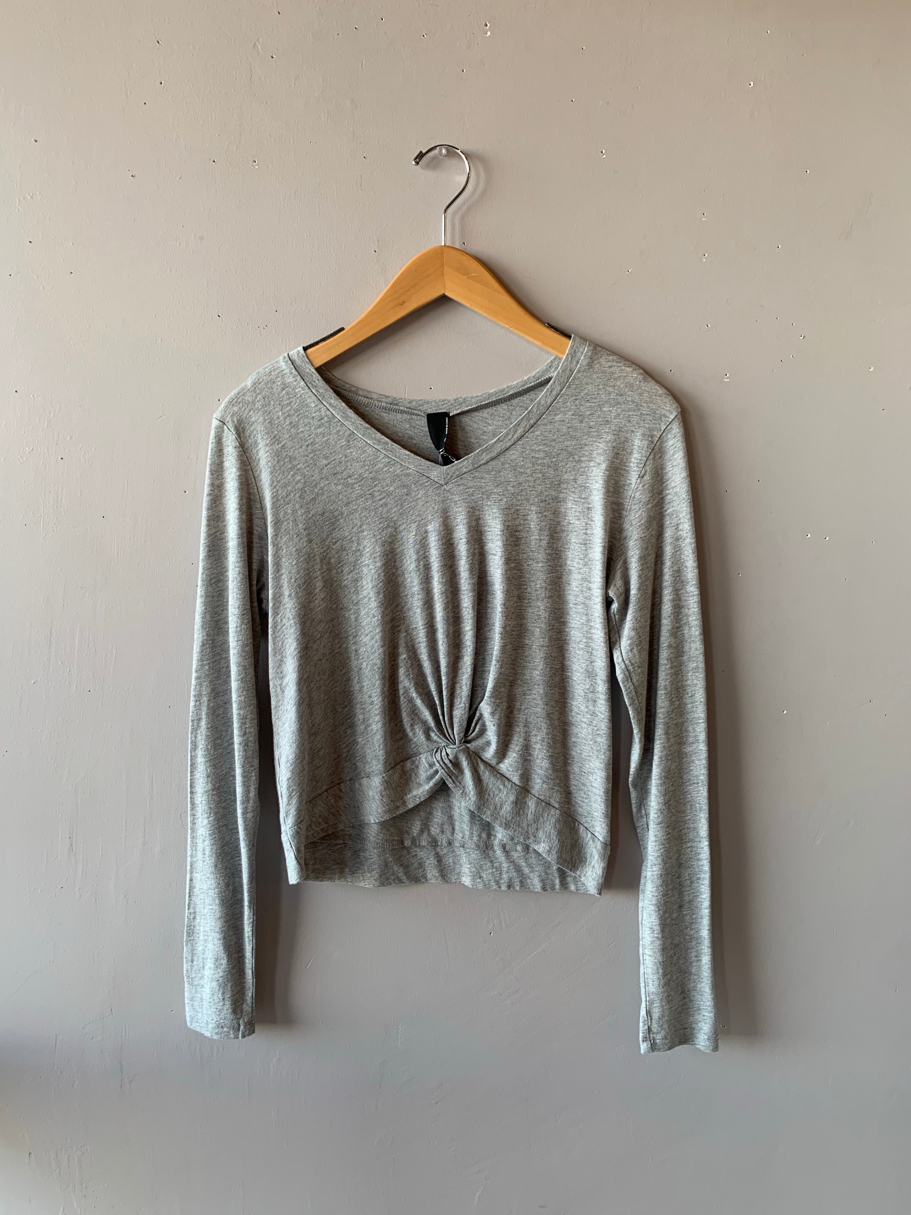 BOBI Lightweight Jersey MARSALA KnotHem CropWaist Top