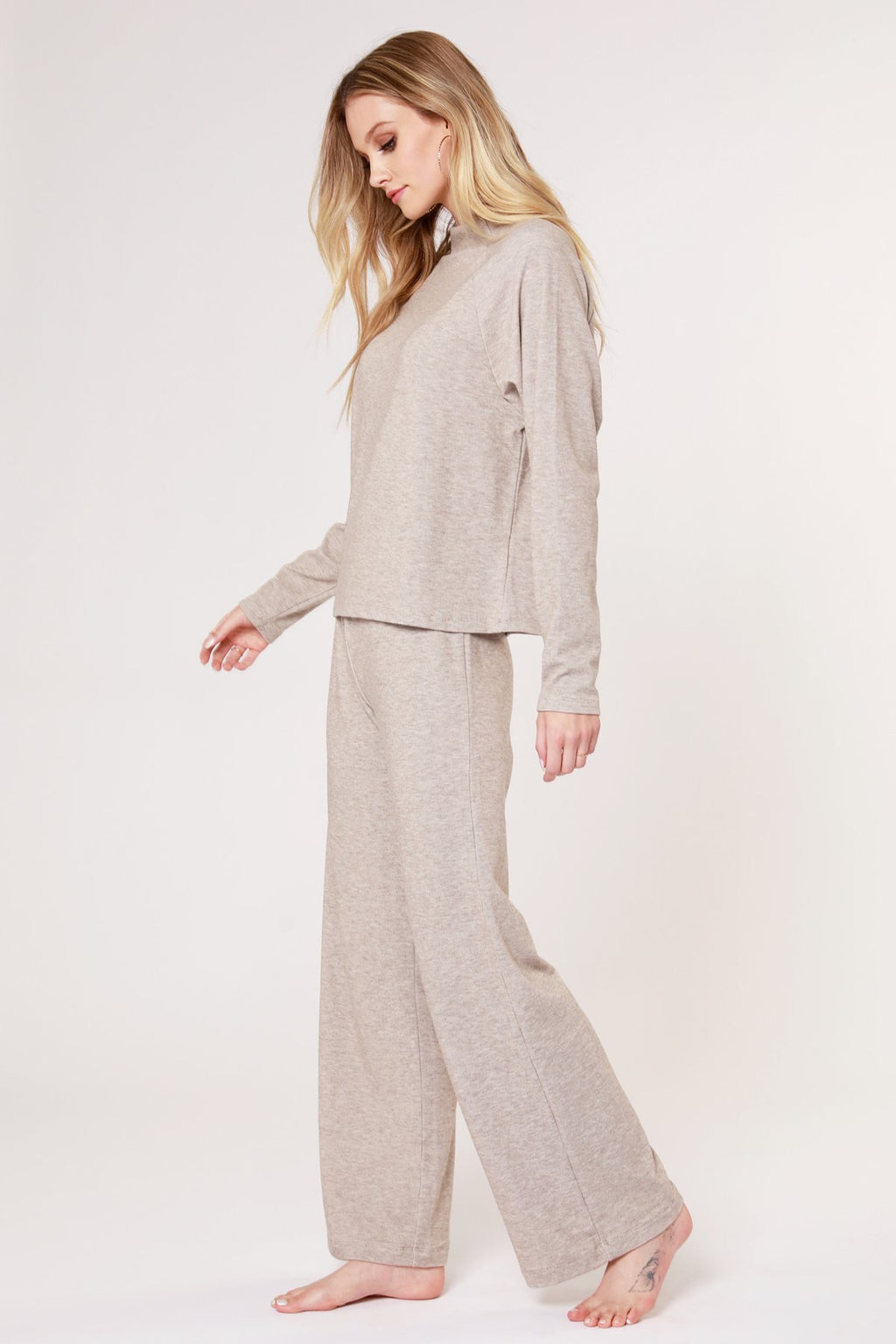BOBI Cozy Heather Knit MANHATTAN WideLeg Pants