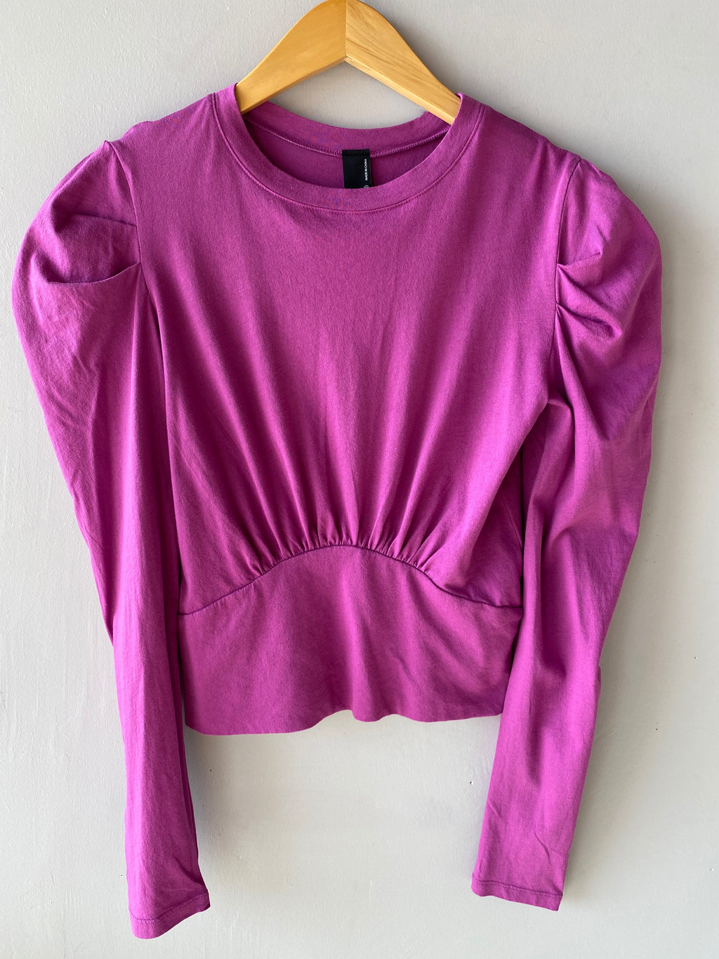 BOBI Puff Sleeve TACTIC Waist Crop Top