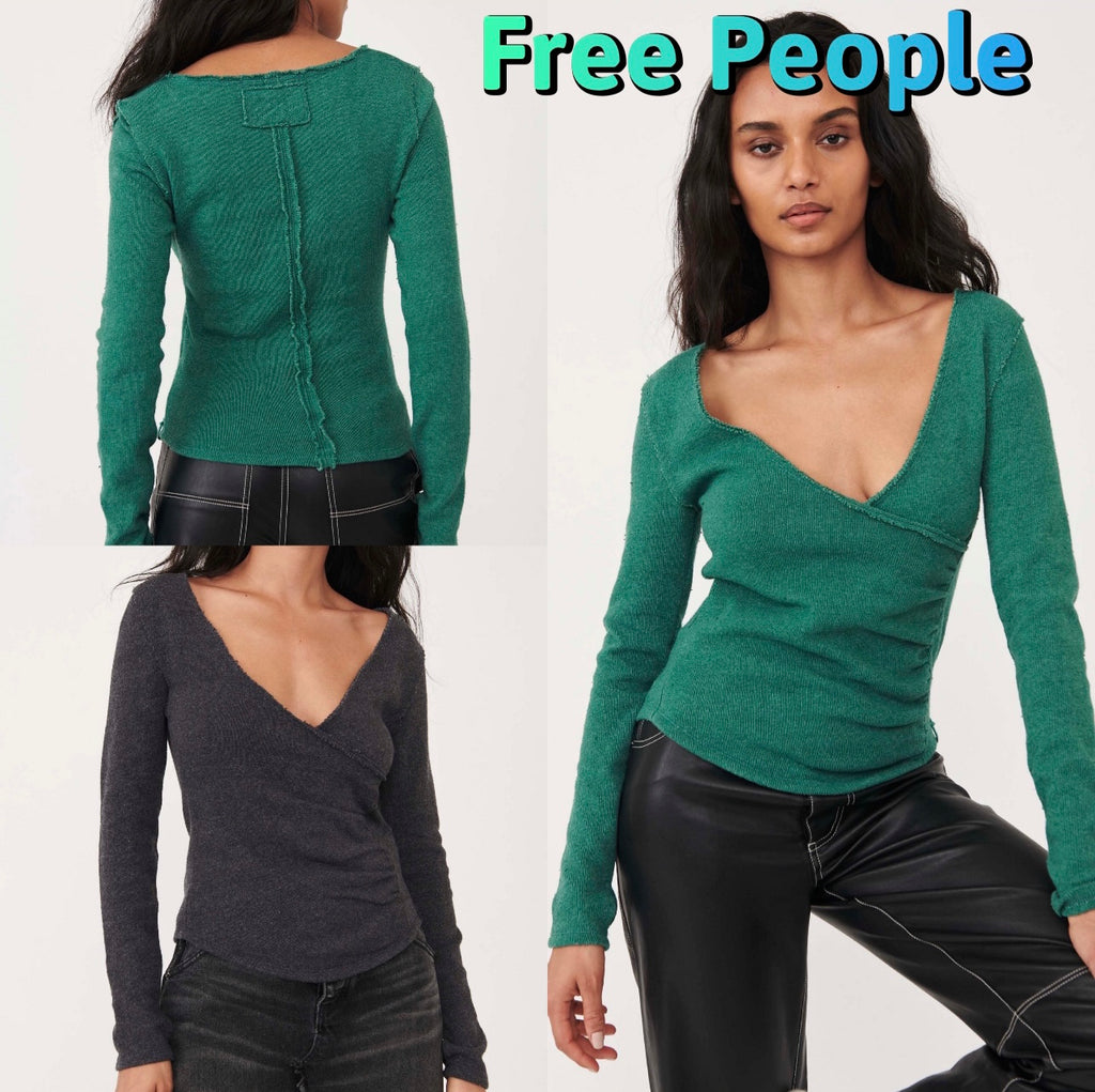 FREE PEOPLE Wrap LIKE A BOSS Raw Hem Top