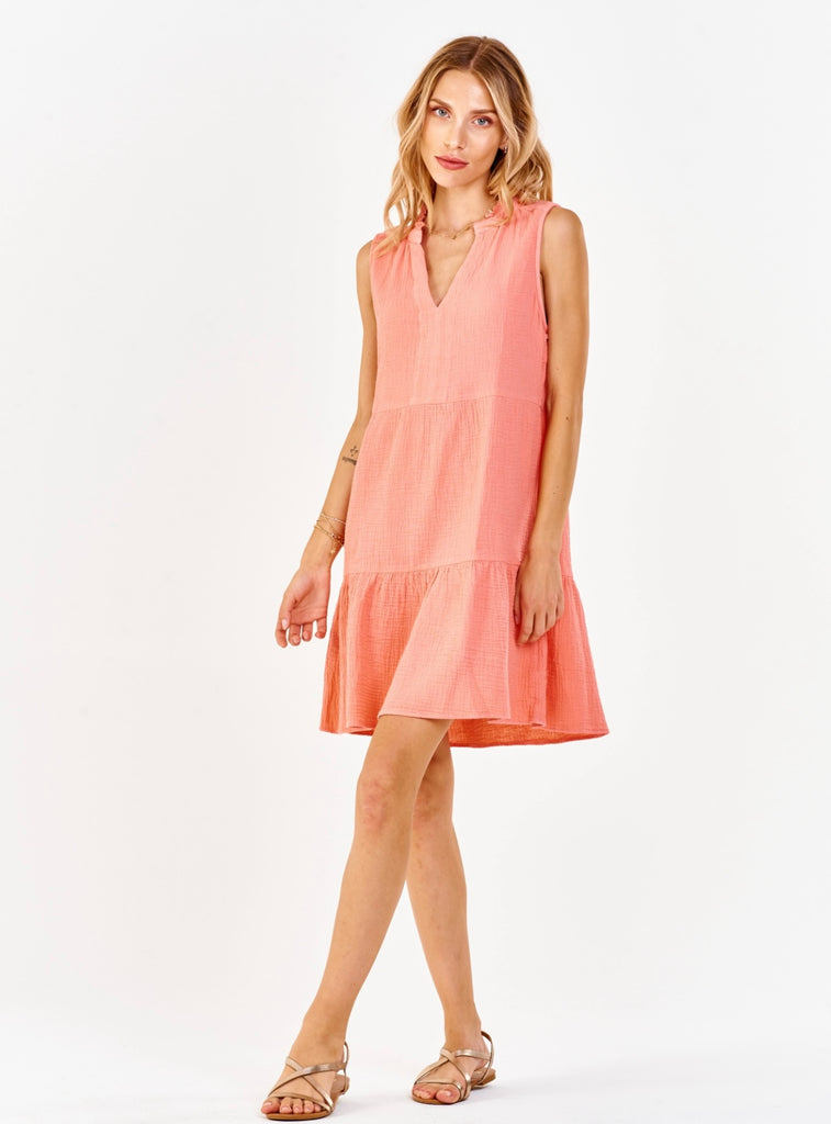 DEAR JOHN Gauze HELENA V-Neck Tier Dress