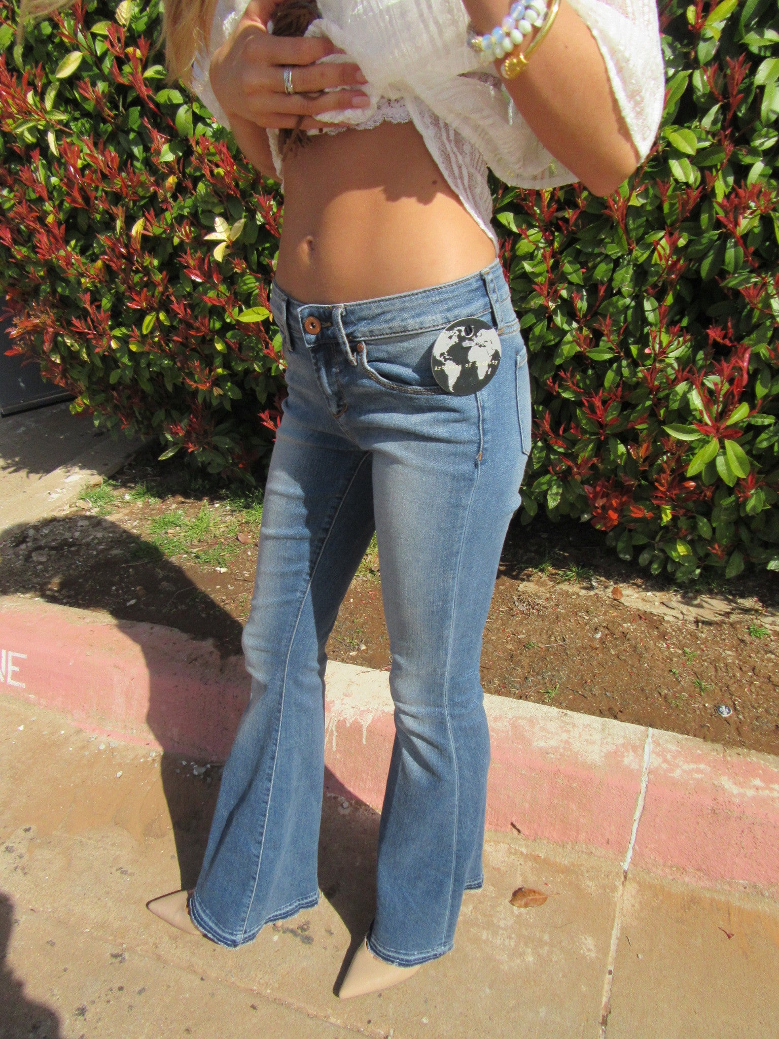 ARTICLES OF SOCIETY RawHem SAVANA BLUE Faith Flare Jeans