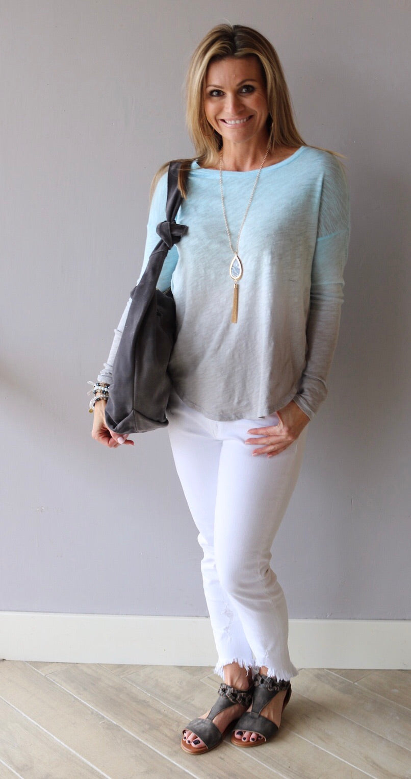 BOBI Night SHORELINE Hombre SlubJersey SideSlit ScoopHem Top