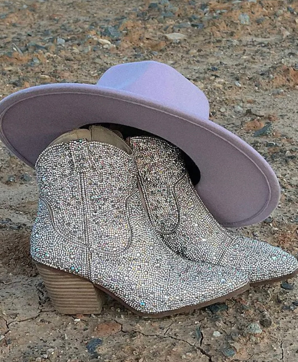 BETSEY JOHNSON Blue DIVA Rhinestone Embellished Western Bootie