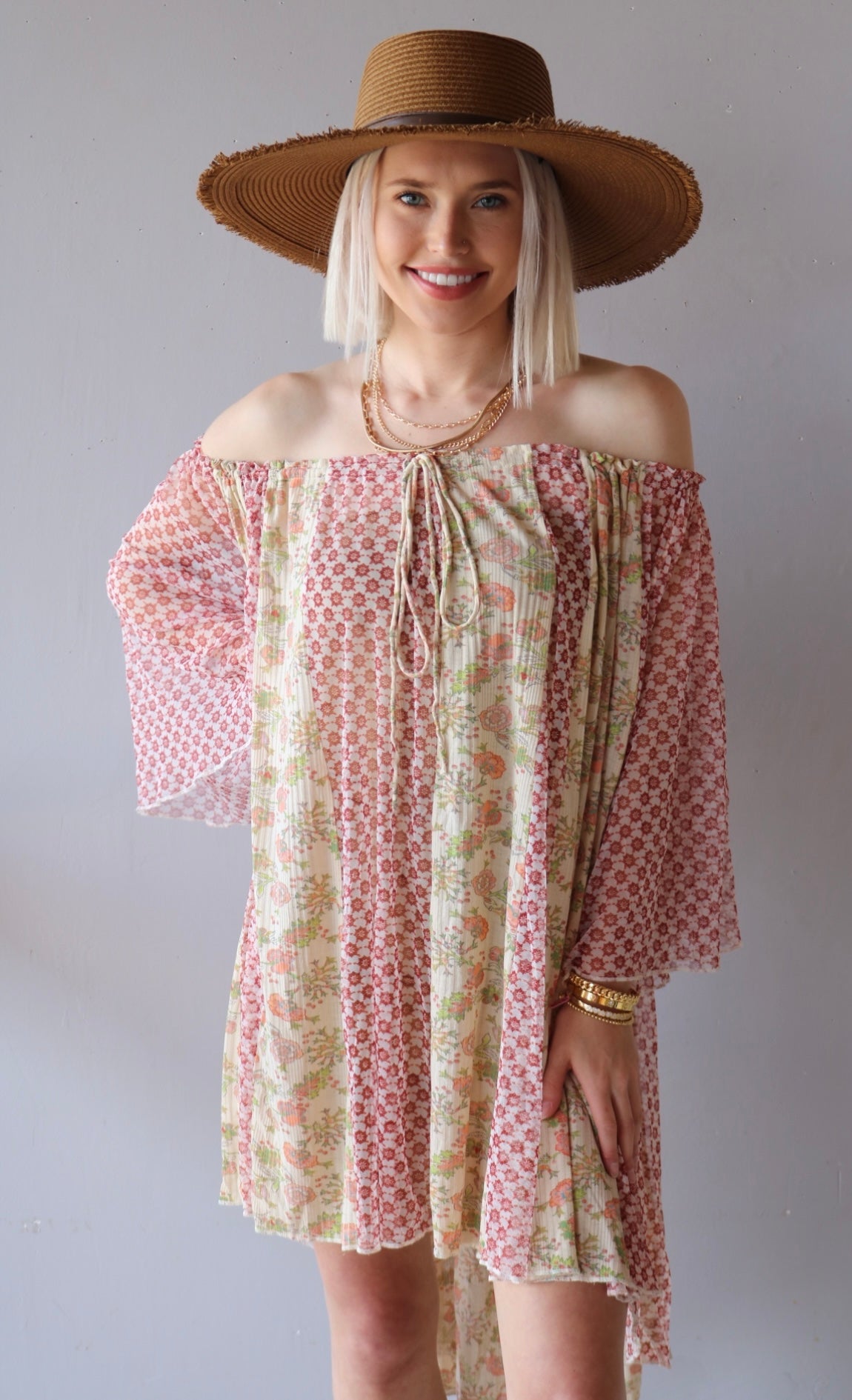 FREE PEOPLE Print BECAUSE I LOVE YOU Tunic Top Dress