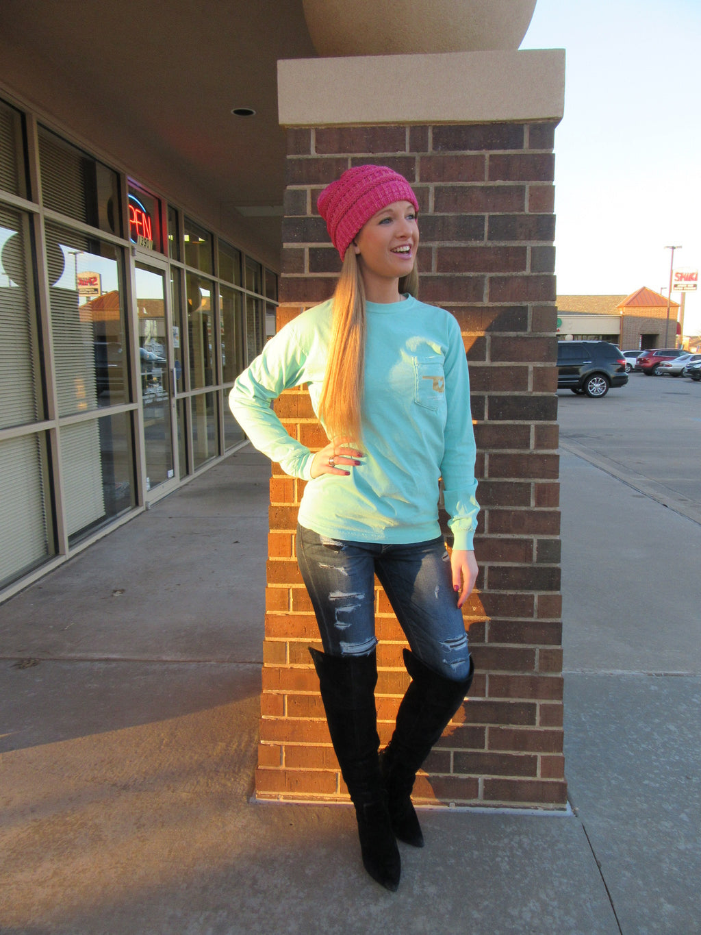 Floral OK Roots Comfort Colors Tee Top