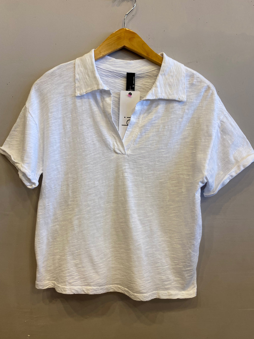 BOBI RollSleeve BARRIER Collar Slub Top