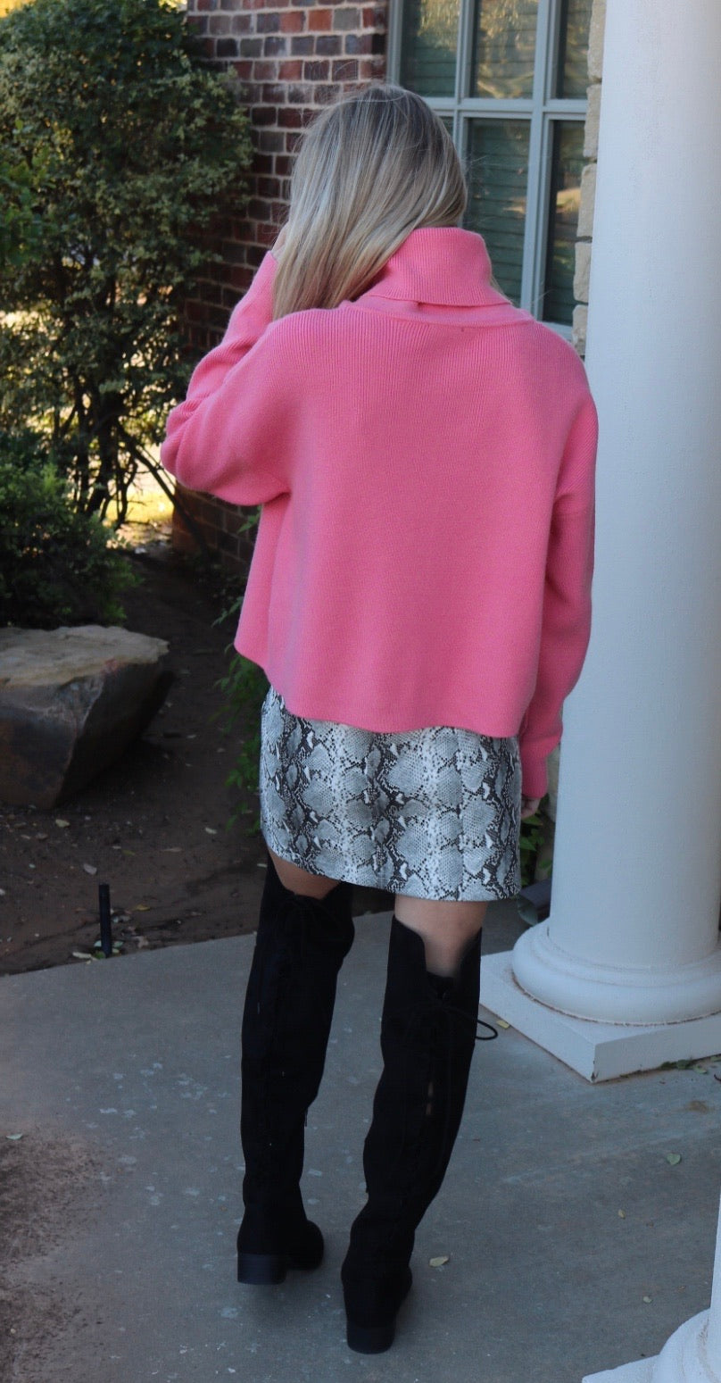 FOCUS TurtleNeck CropWaist Sweater Top