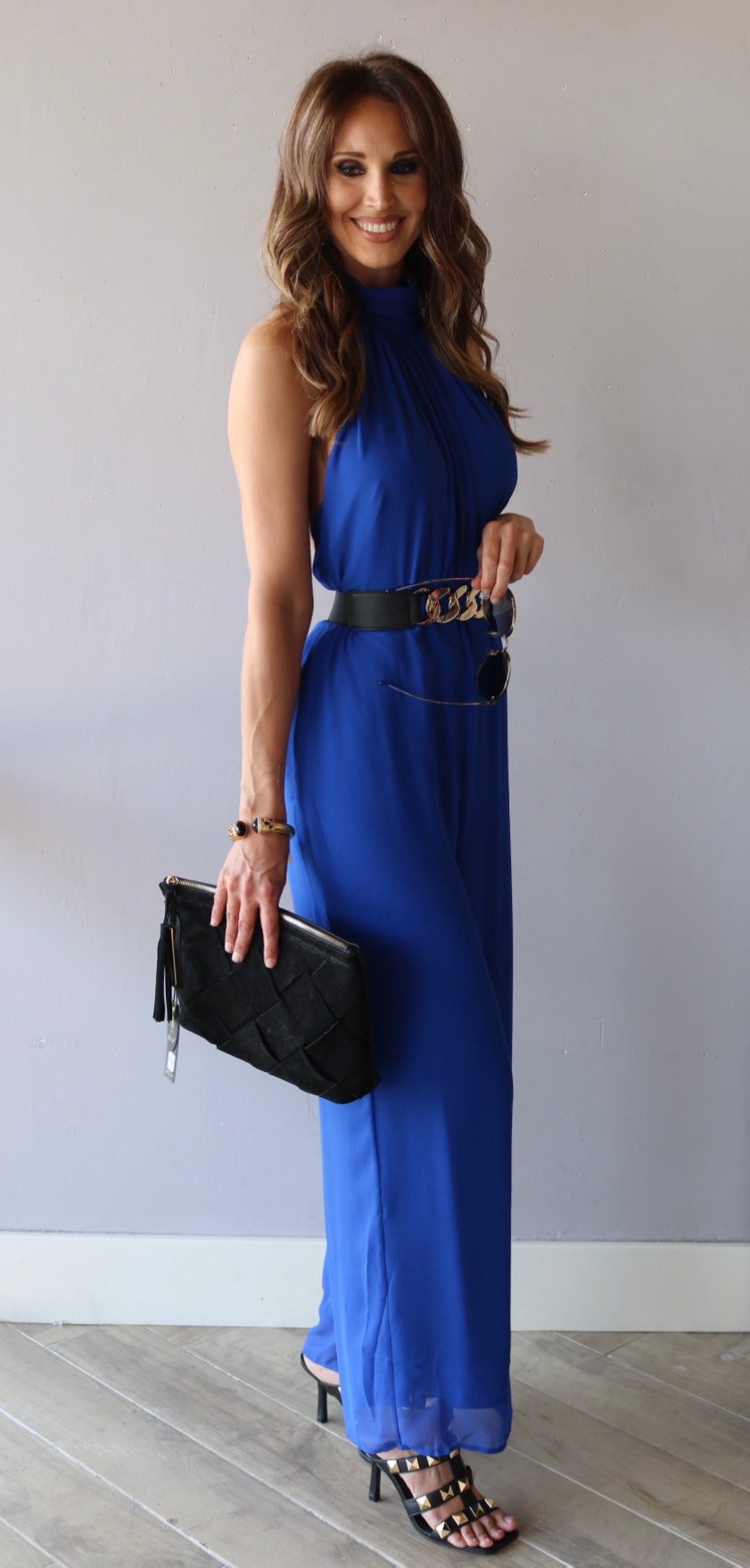 TRIUMPH MockNeck WideLeg Chiffon Jumpsuit