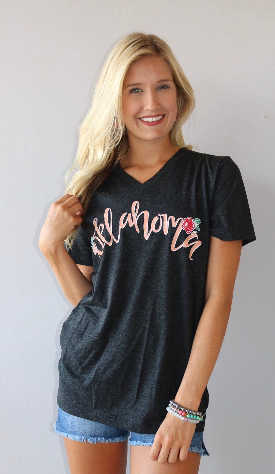 CALAMITY JANE ‘18 OKLAHOMA STORYBOARD Canvas TriBlend V-Neck Tee Shirt Top