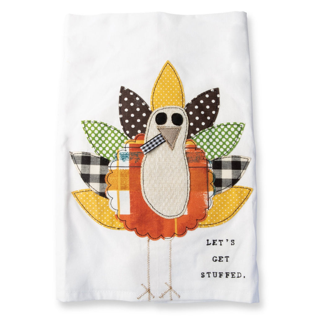 GH LET’S Appliqué GET STUFFED Turkey Tea Towel