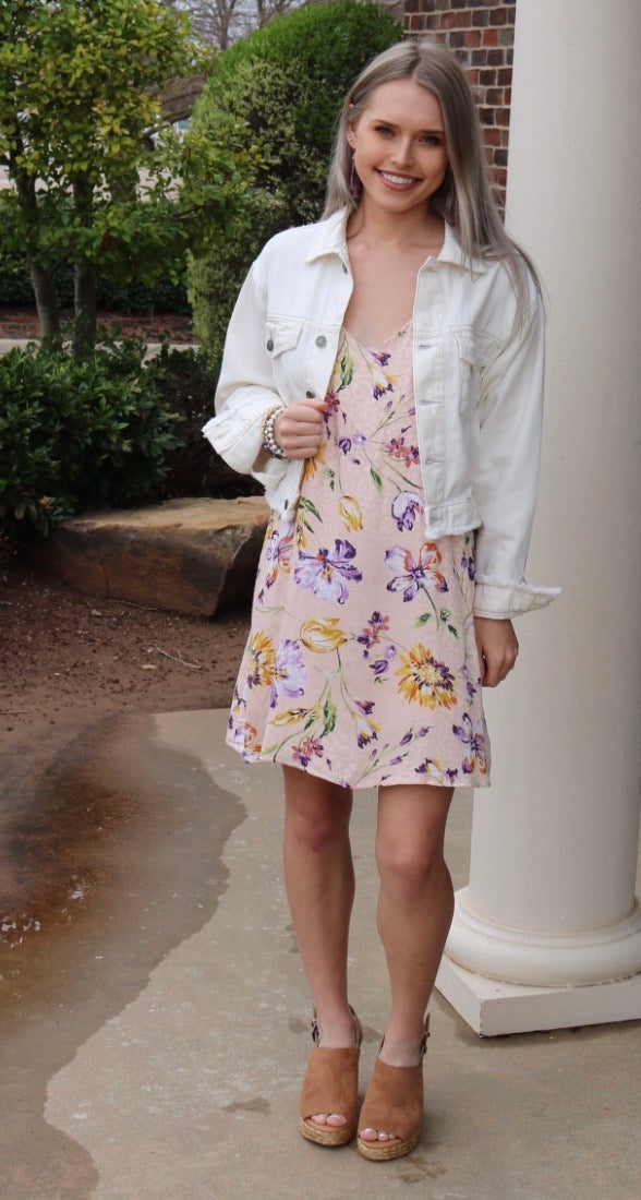 ABBOTT Floral Leopard Embossed Racer Back Sundress