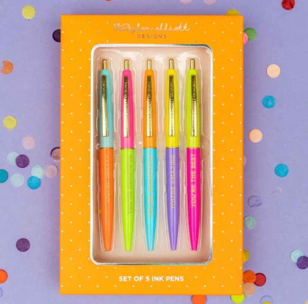 TAYLOR ELLIOTT 5pc COMPLIMENTARY Colored Pen Set