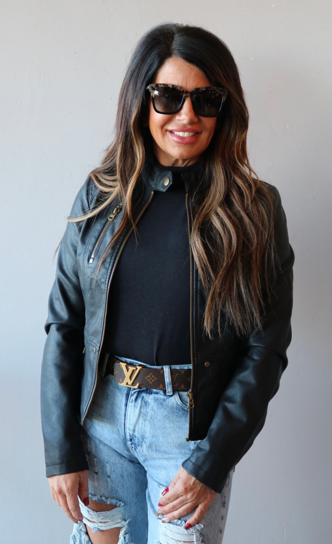 RYDER Vegan Leather Zip Moto Jacket